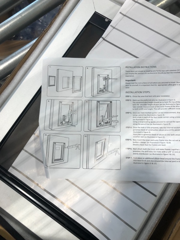 Photo 2 of Aluminum Dog Door for Exterior Doors Weatherproof Pet Door for Mid&Small Size Dogs Energy Efficient Doggy Door Aluminum Doggie Door for Wall, Medium