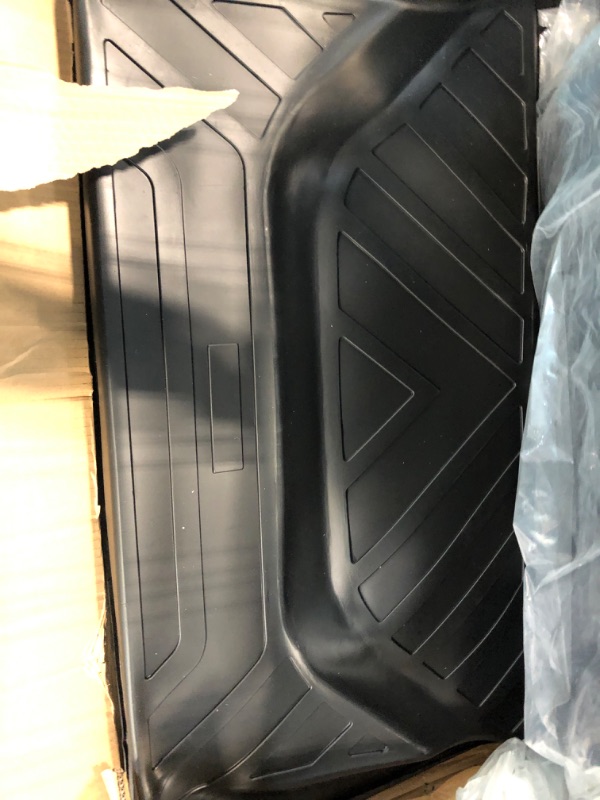 Photo 3 of powoq Fit Tesla Model Y Trunk Mat Cargo Mat Cargo Liner Trunk Liner for 2020 2021 2022 2023 Tesla Model Y 5-Seater Accessories (Four Trunk Mats + Floor Mats+3 PCS Rear Backrest Mats) A Set of Ten