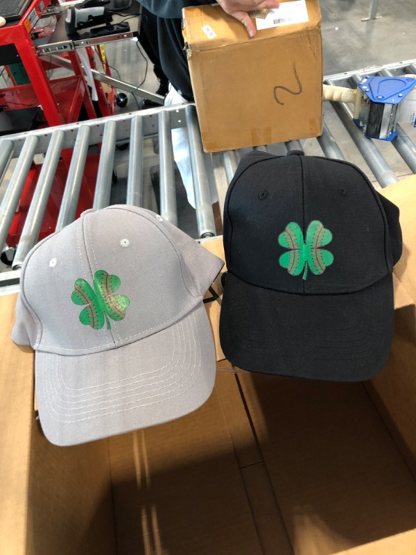 Photo 2 of 2 Pack St. Patricks Day Shamrock Hat Irish Clover Baseball Cap Adjustable Trucker Hats Lucky Hat for Men Women Teens St. Patricks Party Accessories Irish Day Costume Party Supplies Favors