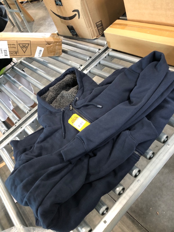 Photo 2 of Carhartt Men's Rain Defender® Relaxed Fit Midweight Sherpa-Lined Full-Zip Sweatshirt XX-Large Tall New Navy