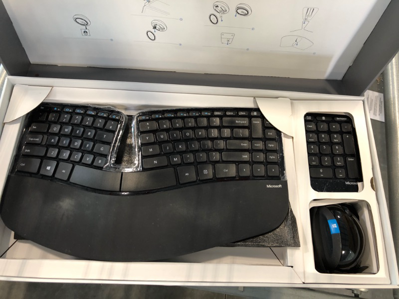 Photo 1 of Microsoft Sculpt Ergonomic Wireless Desktop Keyboard and Mouse - Black. Wireless , Comfortable, Ergonomic Keyboard and Mouse Combo with Split Design and Palm Rest.
