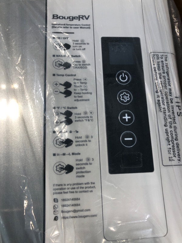 Photo 1 of BougeRV 12 Volt Refrigerator With Cover 12V Car Fridge 30 Quart Portable Freezer Compressor Cooler Compressor Freezer,12/24V DC 110~240 Volt AC,-7?~50? for Truck RV SUV Grey 30 Quart with Cover
