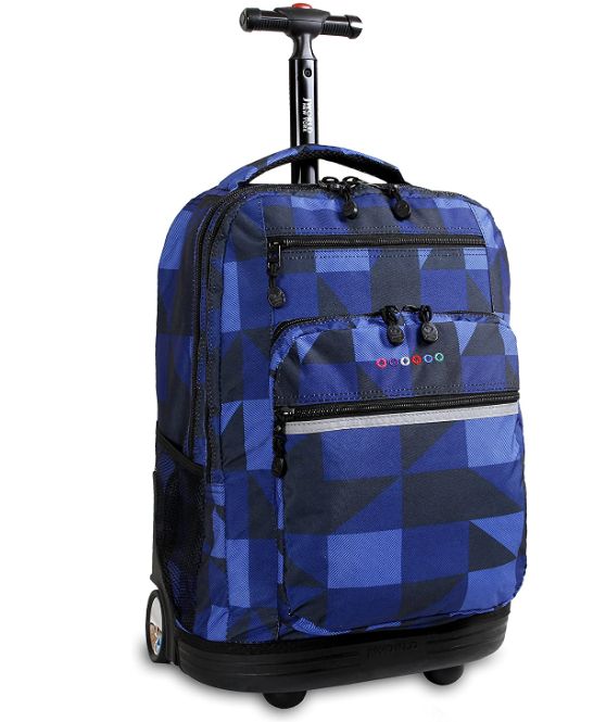 Photo 1 of J World New York Sundance Rolling Backpack Girl Boy Roller Bookbag, Block Navy