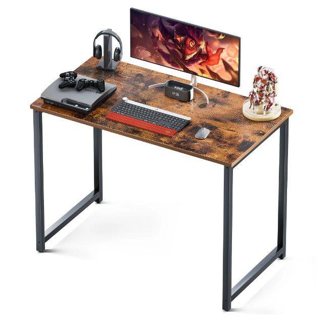 Photo 1 of Coleshome Computer Desk, Modern Simple Style Desk for Bedroom/Home Office, Sturdy Student Writing Desk, Vintage