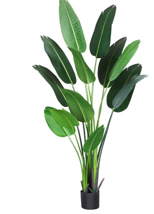 Photo 1 of Fopamtri Artificial Bird of Paradise Plant 6 Feet Fake Palm Tree with 13 Trunks Faux Tree for Indoor Outdoor Modern Decoration Feaux Plants in Pot for Home Office Perfect Housewarming Gift