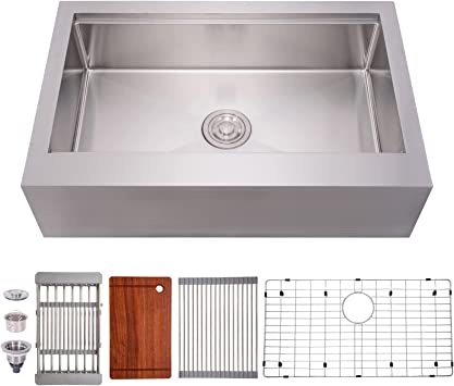 Photo 1 of TopCraft Kitchen Sink Stainless Steel Farmhouse Sink,31"×20" 16 Gauge Apron Front Farm Kitchen Sink Single Bowl - HFS3120GSS
