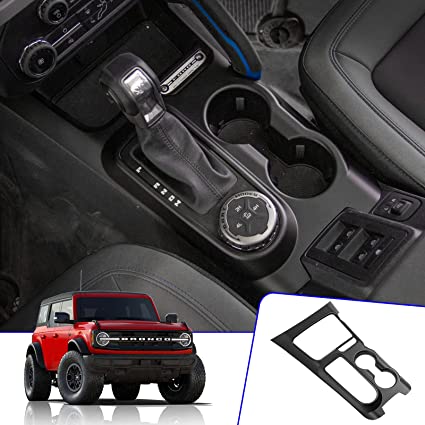 Photo 1 of Rongtaod Fit 2021 2022 2023 Ford Bronco Center Console Gear Shift Panel Cover Interior ABS Decoration Trim for Bronco Accessories 2/4 Door(Matte Black, Gear Shift Panel)
