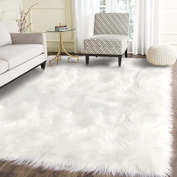 Photo 1 of LARGE WHITE FUR RUG 
