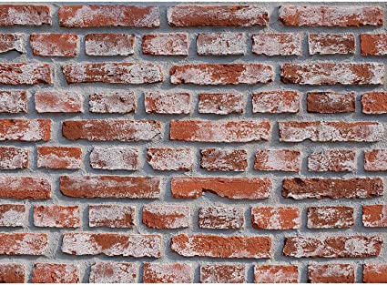 Photo 1 of Faux Brick Red Siding Panels, 3D Wall Panel Brick Texture Solid Facing for Living Room, Kitchen, Bathroom, Balcony, Bedroom, Back of Counter 32sq.ft/Box (Red VB, Wash White)
