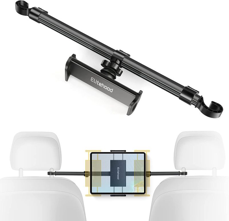 Photo 1 of elitehood Aluminum Headrest iPad Holder for Car, Headrest Tablet Holder Mount BLACK