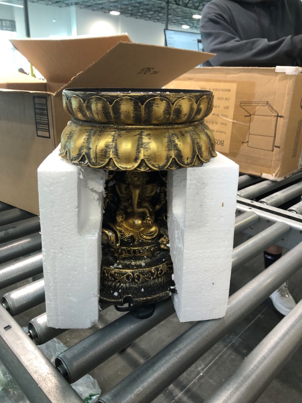 Photo 1 of Ganesha Statues Indoor Water Fountain, Elephant Buddah Statute Tabletop Fountain with Rolling Ball, Zen Fountain for Home Office Bedroom Desk Decoration (Style 1)