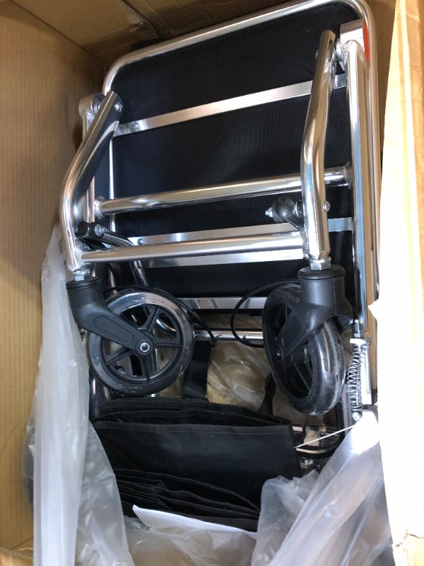 Photo 3 of Transport Wheelchairs for Adults, Portable Folding Travel Wheelchair, Ultra-Light Wheelchair for The Elderly, Children (Seat Width 16in)