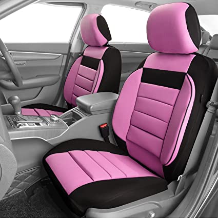 Photo 1 of CAR PASS 6PCS 3D Foam Cushion Back Support Universal Fit Elegance Two Front Car Seat Covers,for Automotive SUV,Van,saden,Trucks Airbag Compatible(Black and Pink) Women Comfortable “Cute Girly
