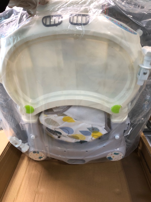 Photo 1 of Boyro Baby 4 in 1 Baby Walker, Baby Walkers for Boys and Girls with Removable Footrest, Feeding Tray and Rocking Function with Music Tray, Foldable Activity Walker for Baby 6-18 Months, Help Baby Walk