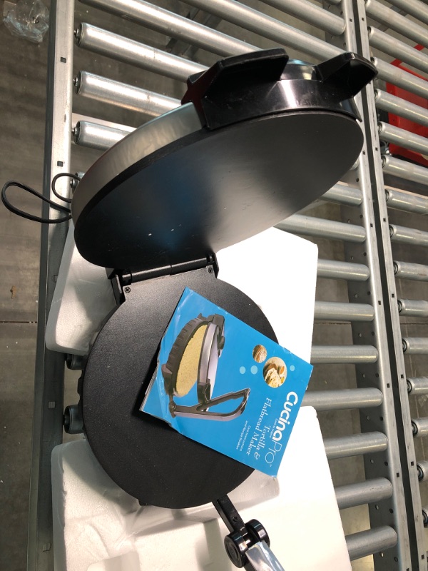 Photo 3 of CucinaPro Electric Tortilla Maker - 10" Roti, Flatbread, Non-Stick Cooking Plates with Ready Light and Cord Wrap