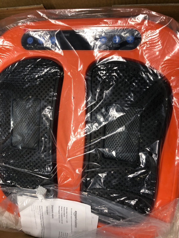 Photo 1 of Hoiltal Foot Massager Machine with Remote Control, Adjustable Vibrating and Rotating Speed Electric Foot Massager, Foot, Leg and Back Massager Increased Blood Circulation Orange
