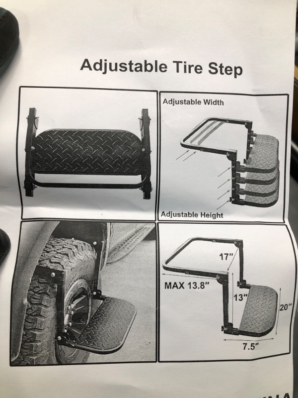 Photo 2 of adjustable tire step 