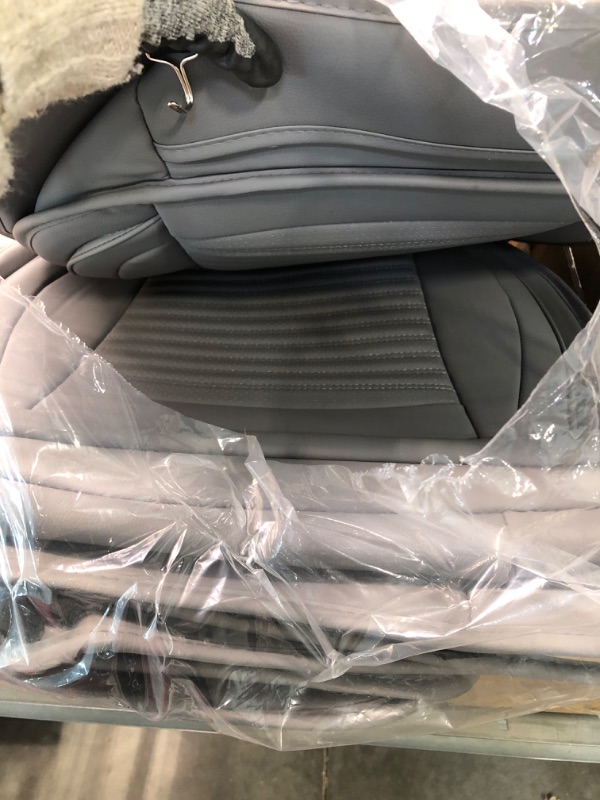 Photo 1 of LINGVIDO Leather Car Seat Covers,Breathable and Waterproof Faux Leather Automotive Seat Covers for Cars SUV Pick-up Truck Sedan,Universal Anti-Slip Driver Seat Cover with Backrest (Full Seat, Gray) Gray 5 Sets Full Seat