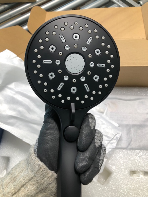 Photo 1 of Lanhado Black Shower System 12” Thermostatic Bathroom Shower Head Over Shower System Multi-function Overhead Rain Shower System Shower Head Trim Kit Matt Black
