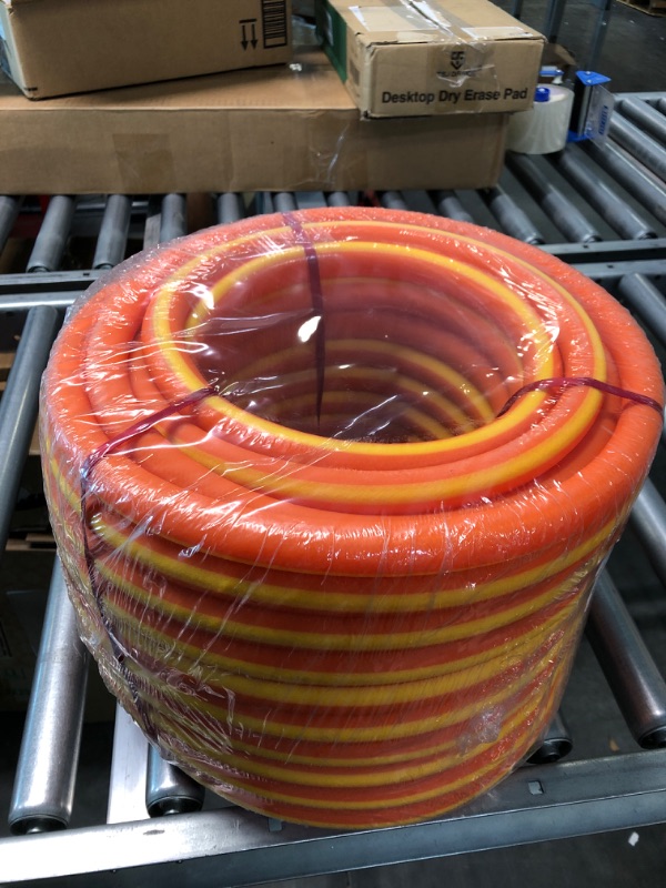 Photo 2 of YAMATIC Heavy Duty Garden Hose 5/8 in x 50 ft, Ultra Flexible Water Hose, Drinking Water Safe, All-weather, Lightweight, Burst 600 PSI 50' (feet) Orange-yellow