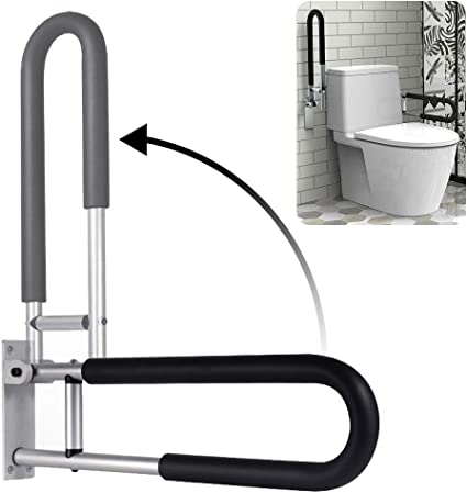 Photo 1 of Handicap Grab Bars Rails 23.6 Inch Toilet Handrails Bathroom Safety Bar Hand Support Rail Handicapped Handrail Accessories for Seniors Elderly Disabled Mounted Bath Grips
