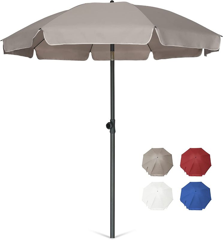 Photo 1 of AMMSUN Patio Umbrella Market Table Umbrella 6.5 ft Tilt Steel Pole UPF50+ Protection, Great for Outdoor Garden Backyard (Beige)
