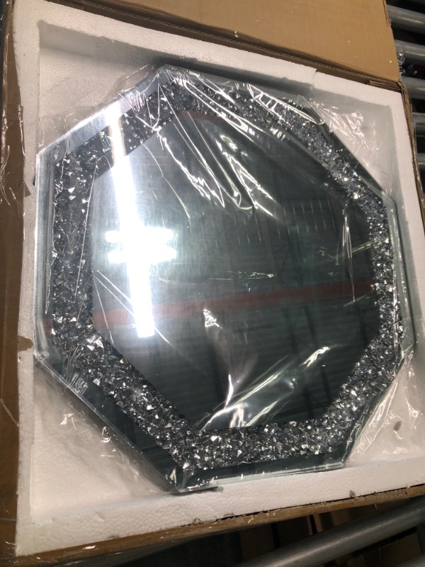 Photo 2 of Wocred Wall Mirror.Crushed Diamond Glass Mirror. Refined Special-Shaped Decorative Mirror for Bathroom,Living Room,Bedroom.(20"x20") 20 inch