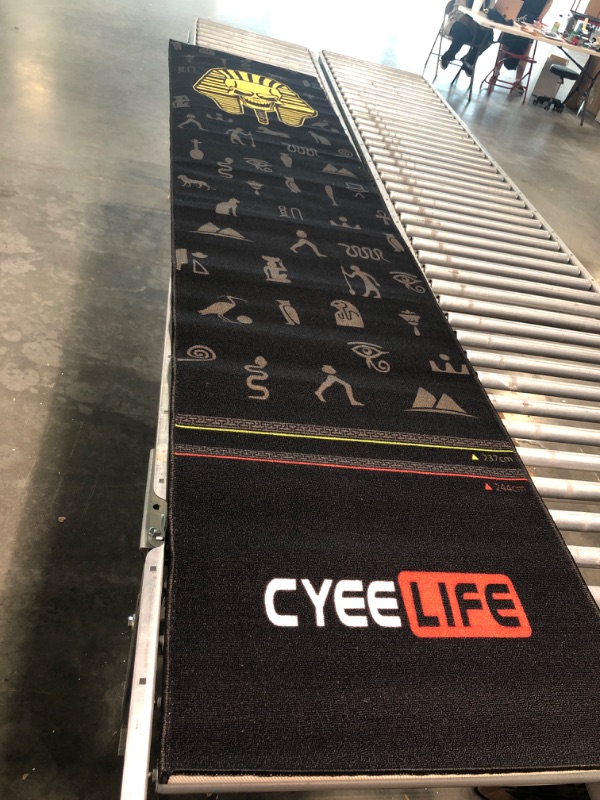Photo 1 of CyeeLife Dart Board Mat with Carrying Bag&Throw line for Steel and Soft Tip Darts Games with Start Lines Pharaoh