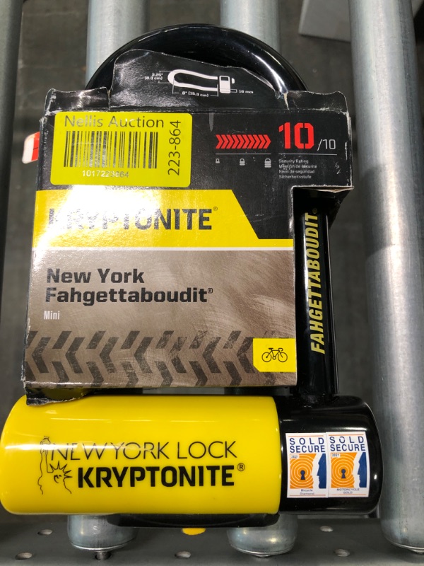 Photo 1 of Kryptonite New York Fahgettaboutit Mini Bike U-Lock, Heavy Duty Anti-Theft Bicycle U Lock, 18mm Shackle with Keys, Ultimate Security Lock for Bicycles E-Bikes Scooters New-u Bike Lock