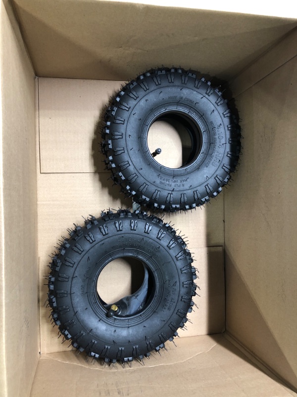 Photo 2 of (2 Pack) AR-PRO 10" Off-Raod Replacement All-Purpose Utility Tire and Tube - 4.10/3.50-4" Pneumatic Tires 10" Inner Tubes with TR-87 Bent Valve Stem forATV, Hand Trucks, and More