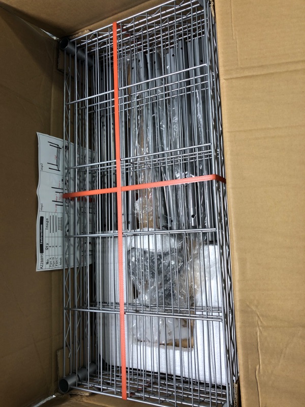 Photo 2 of INGIORDAR 5-Shelf Metal Shelving Storage Unit with Lockable Wheels Wire Organizer Rack for Bathroom Kitchen Garage,(Silver?29.5 "L x 13.8" W x 62.2 "H) With Wheel Silver