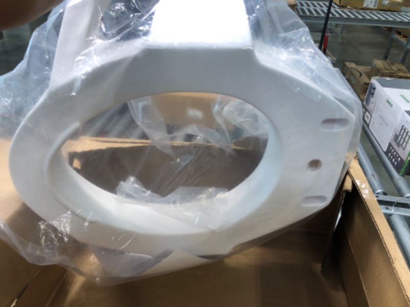Photo 3 of SP Ableware 3-1/2 Inch Elevated Toilet Seat with Arms for Elongated Toilets - White, Supports Up to 300-Pounds (725753311) 3-1/2" Elongated