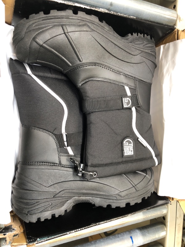Photo 1 of FREE SOLDIER Mens Snow Boots Insulated Waterproof Winter Shoes Nonslip Outdoor Footwear with Removable Lining Thick Black 13