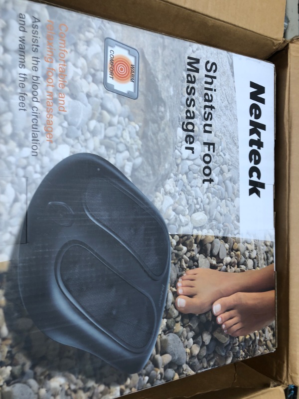 Photo 1 of Nekteck Foot Massager with Heat, Shiatsu Heated Electric Kneading Foot Massager Machine for Plantar Fasciitis, Built-in Infrared Heat Function and Power Cord Black