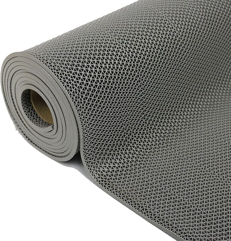 Photo 1 of GXTIAN Doormat, S-Type Hollow Double Sided Non-Slip Mats, Carpets Bathroom and Kitchen Mats 4.5mm Thickness Available in 2 Sizes [Gray](Size:1.2M3M)
