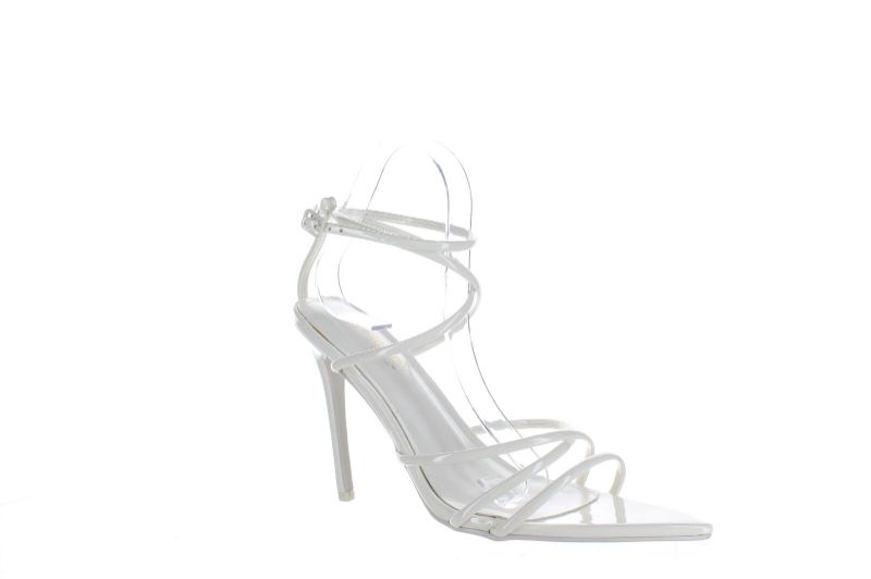 Photo 1 of Cape Robbin Womens Ada White Ankle Strap Heels Size 9 (6204078)

