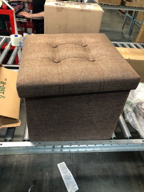 Photo 1 of B FSOBEIIALEO Storage Ottoman Cube, 15X15X15 BROWN