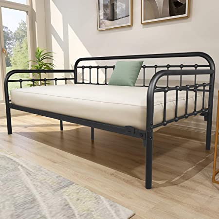 Photo 3 of Metal Daybed Frame Heavy Duty Metal Slats Sofa Bed Platform Mattress Foundation Twin Day Bed 