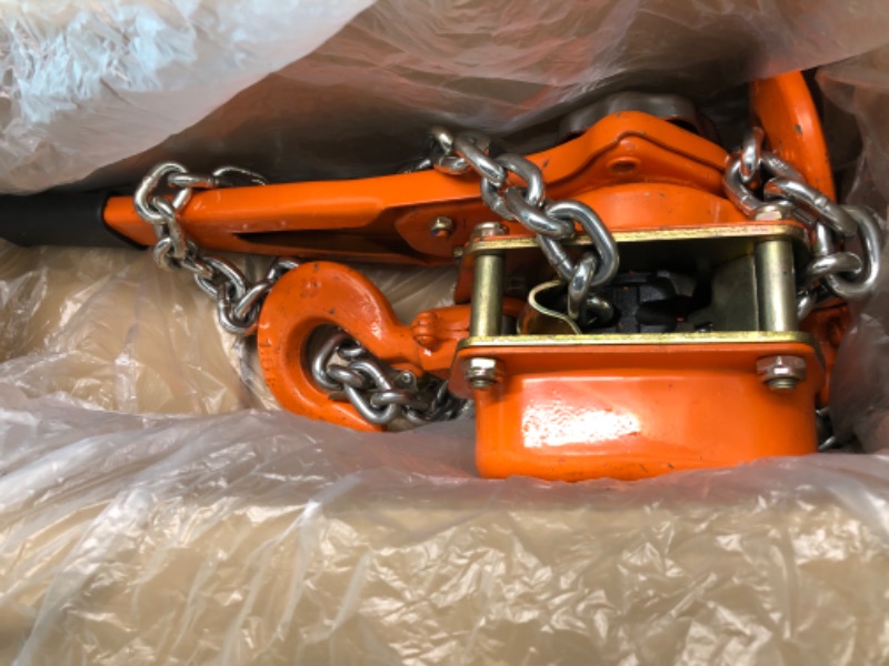 Photo 4 of  Lever Chain Hoist 1.5 10 FT Chain Come Along with Heavy Duty Hooks Ratchet Lever Chain Block Hoist Lift Puller Comealong