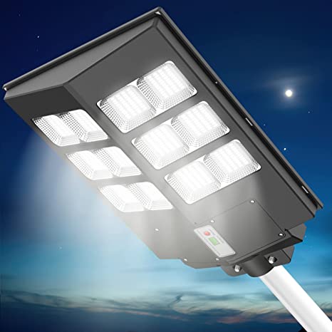 Photo 3 of A-ZONE 600W Solar Street Lights Outdoor, 60000LM Waterproof High Brightness Dusk to Dawn LED Lamp, with Motion Sensor and Remote Control, for Parking Lot, Yard, Garden, Patio, Stadium, Piazza
