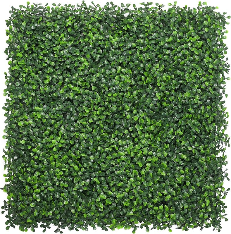 Photo 1 of Bybeton Artificial Grass Backdrop Wall,20"x 20"(16pc) UV-Anti Boxwood Hedge Topiary Wall Panels for Indoor Outdoor Privacy Protected and Garden,Balcony,Privacy Fence Screen décor