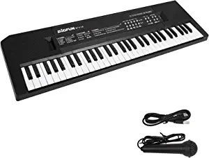 Photo 3 of M SANMERSEN Kids Music Piano Keyboard, 61 Keys Piano Keyboard Toys with Microphone Portable Mono Electronic Piano Keyboard Teaching Piano Toy Gift for Beginners Boys Girls Ages 3-12, Black
