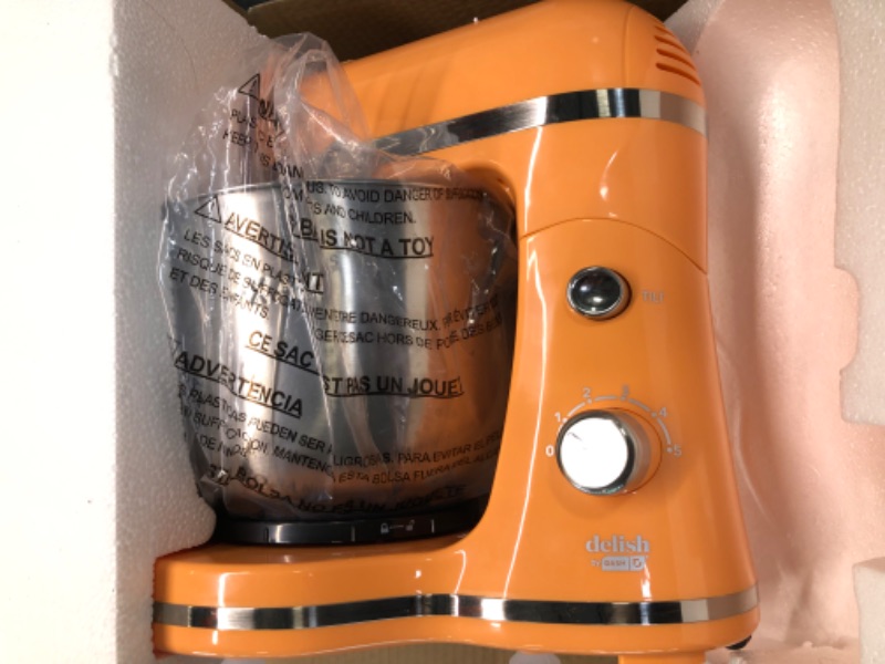 Photo 5 of Delish by DASH Compact Stand Mixer, 3.5 Quart with Beaters & Dough Hooks Included - Orange