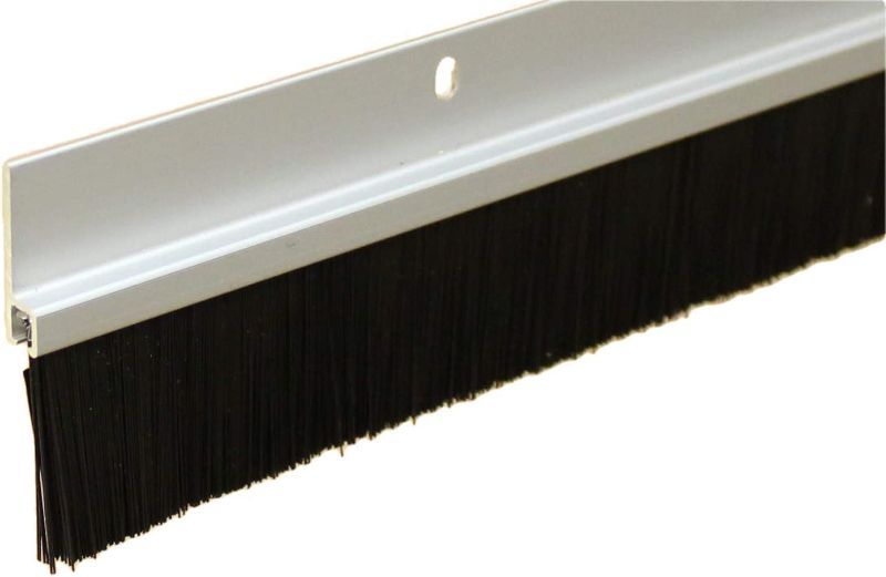 Photo 1 of 3 pcs Retsun 2.5'' Width PP Hair Aluminum Durable Door Brush Sweep Seal Sliding Door Brush Seal Strip Weather Stripping Silver black 39.3inchx3.26inchx0.27inch RS3901C-M RS3913C