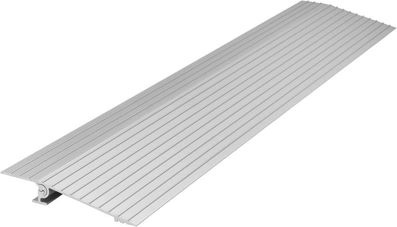 Photo 1 of Sidasu Door Threshold Ramp 1" Rise Threshold Ramp for Wheelchairs High Aluminum Threshold Ramp for Wheelchairs Maximum Load of 810lbs for Wheelchair Scooters Power Chairs Walkers-SILVER