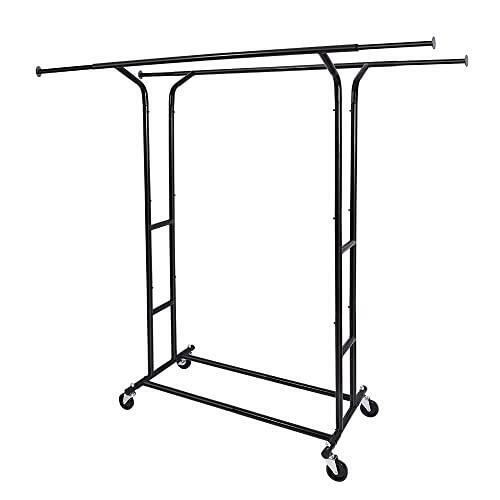 Photo 1 of Fishat Heavy Duty Double Rod Clothing Garment Rack for Hanging Clothes,