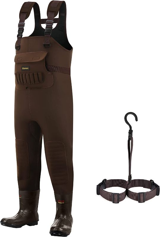 Photo 1 of Gonex Neoprene Chest Hunting Waders with 600G Insulated Boots 100% Waterproof Fishing Waders for Men Duck Hunting-SIZE 9 MENS SHOE--DARK BROWN 