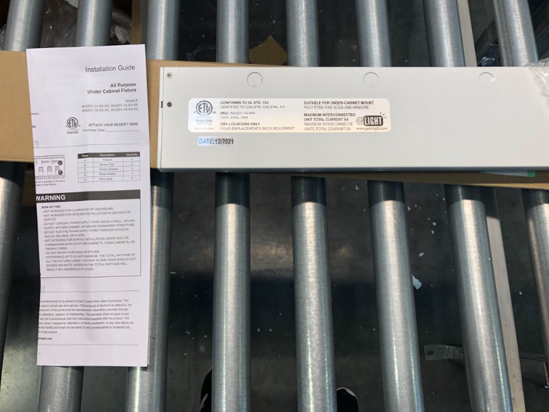 Photo 1 of GETINLIGHT Dimmable Hardwired Only Under Cabinet LED Lights, 30-inch, Soft White(3000K), Matte White Finished, ETL Listed, IN-0201-14-WH Soft White 30-inch --30 X 3 1/2 IN