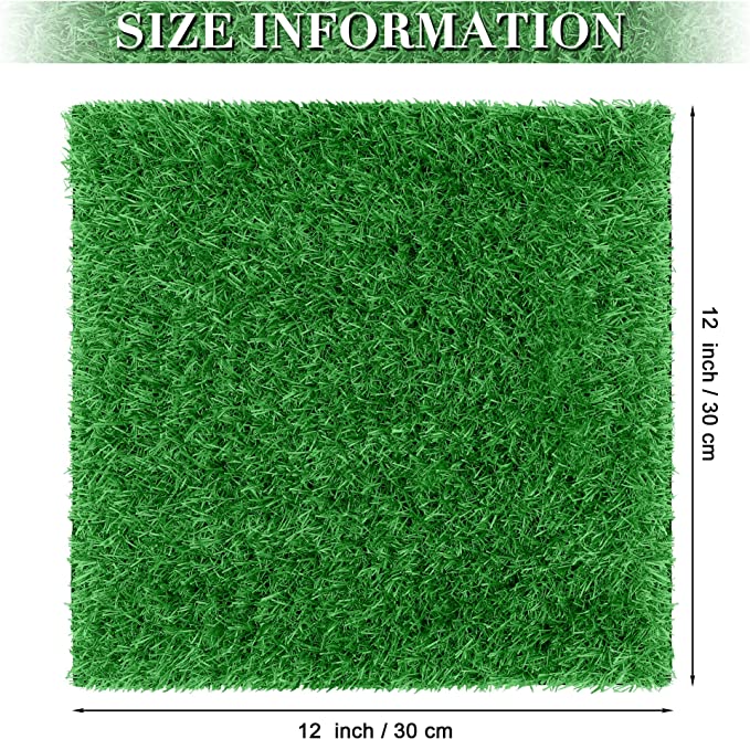 Photo 1 of 6 Pieces Artificial Grass Mat Square 12 x 12 Inch Fake Turf Patch Indoor Outdoor Garden Lawn Patio Balcony Synthetic Turf Mat Realistic