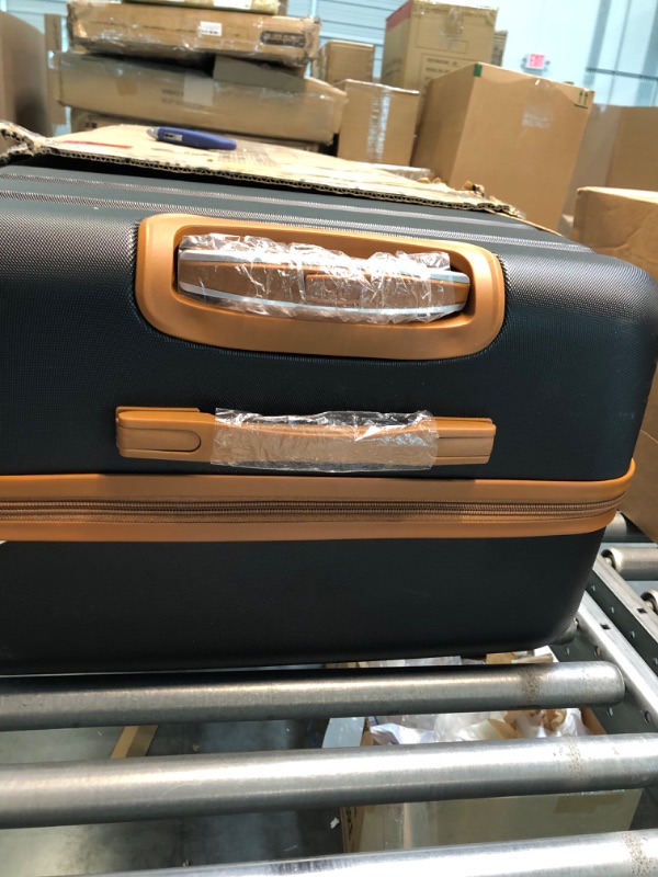 Photo 4 of Coolife Luggage 3 Piece Set Suitcase Spinner Hardshell Lightweight TSA Lock 4 Piece Set apricot black